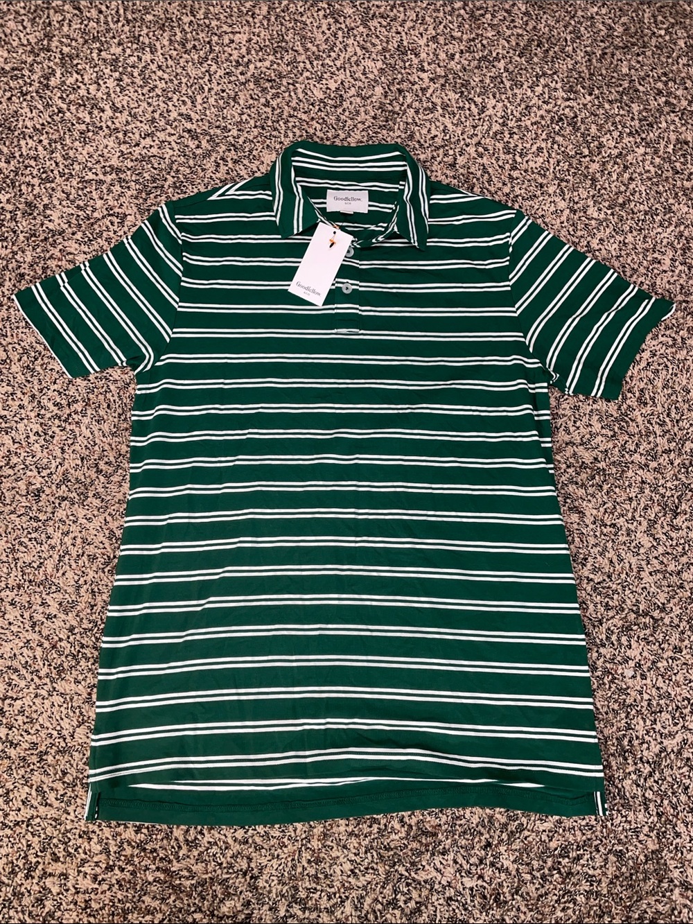 Goodfellow & Co Men's Green Stripe Polo Shirt M NWT